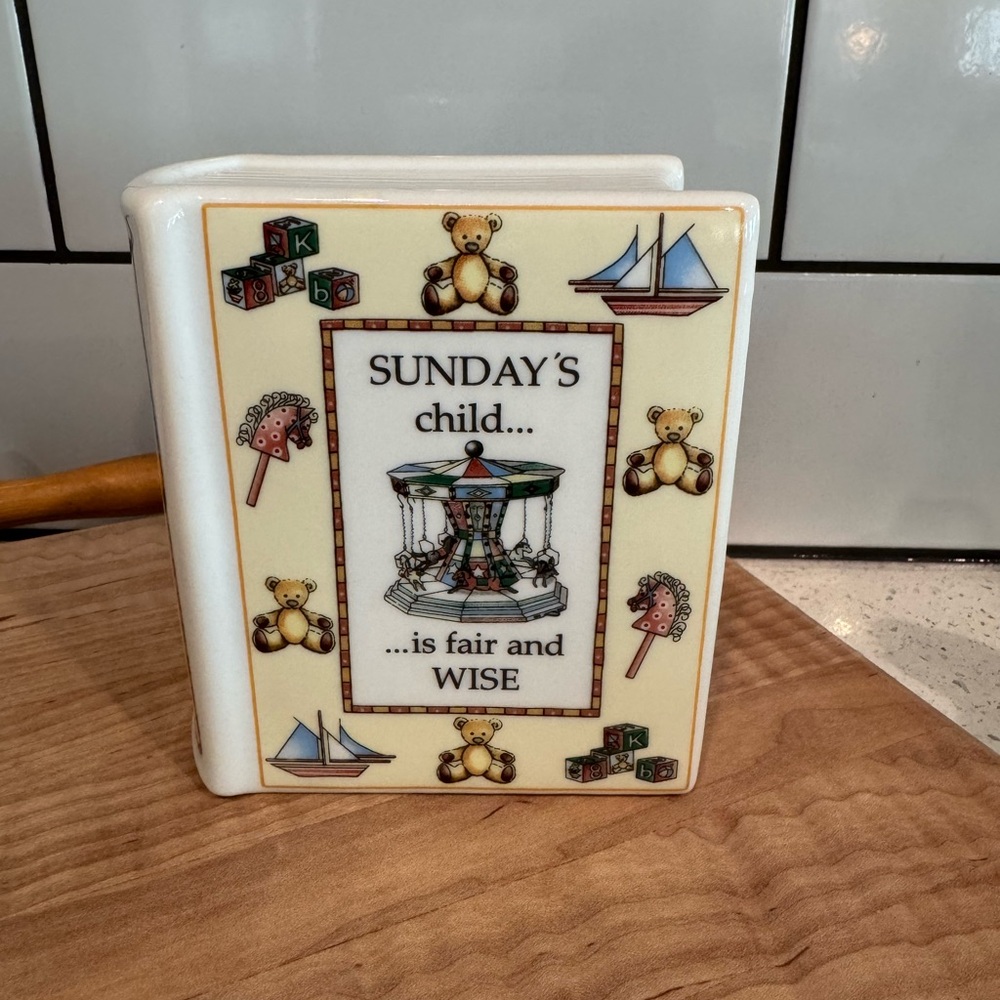 Royal Worcester “Sunday’s Child” Money Box – Days of the Week Series – EUC
